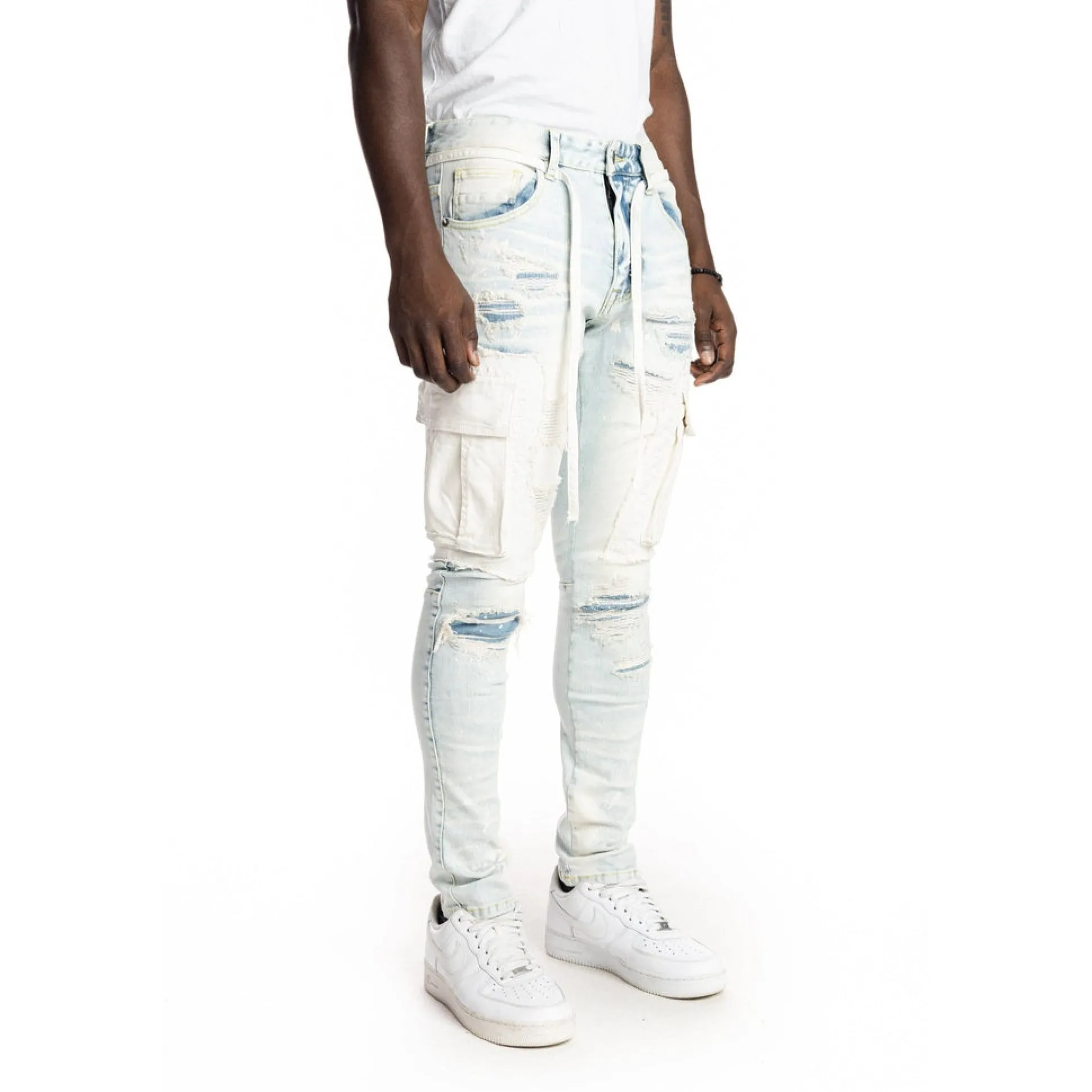Belted Cargo Fashion Jeans