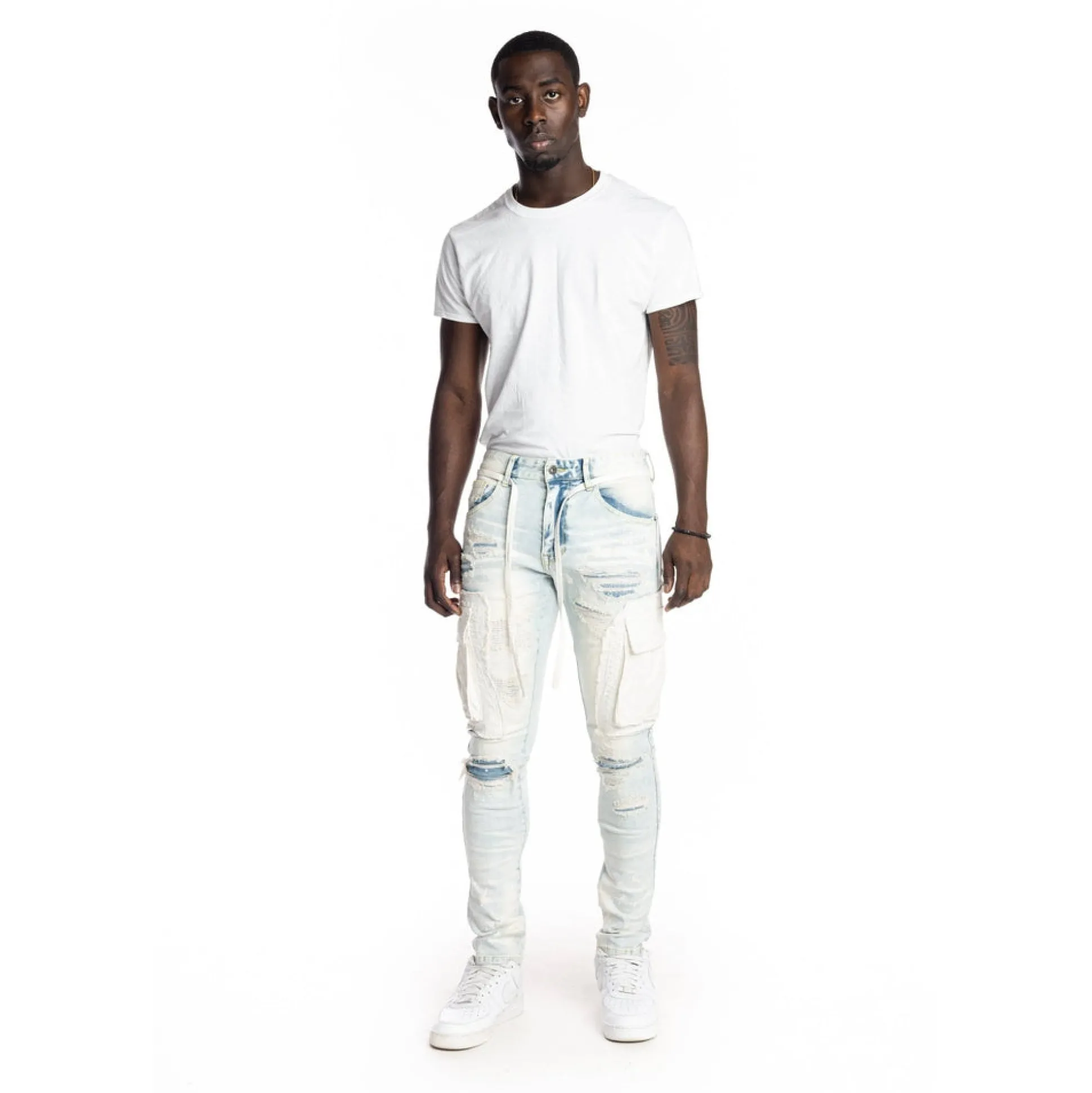 Belted Cargo Fashion Jeans
