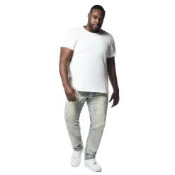 Big & Tall - Rip & Repaired Lightning Washed Denim Jeans