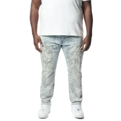 Big & Tall - Tattoo Slim Fit Denim Jeans