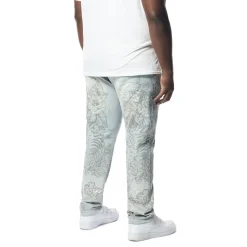 Big & Tall - Tattoo Slim Fit Denim Jeans
