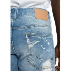 Bleached Detail Semi Basic Jeans