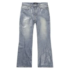 Clear Foil Denim Pants