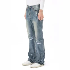 Clear Foil Denim Pants