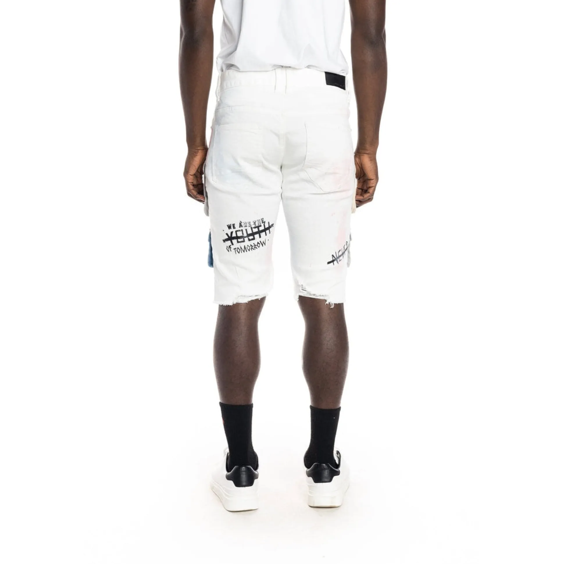 Colorblock Denim Short