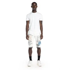 Colorblock Denim Short
