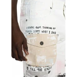 Colorblock Denim Short