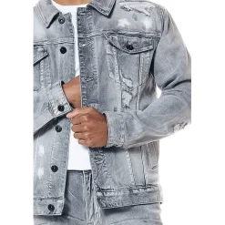Distressed Rip & Repair Denim Jacket
