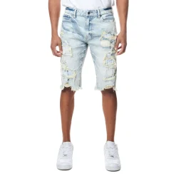 Distressed Rip & Repair Denim Shorts