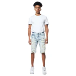 Distressed Rip & Repair Denim Shorts