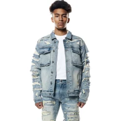 Distressed Rip & Repair Denim Jacket