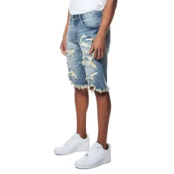 Distressed Rip & Repair Denim Shorts