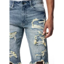 Distressed Rip & Repair Denim Shorts
