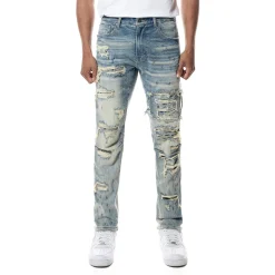 Distressed Rip & Repair Easy Slim Denim Jeans