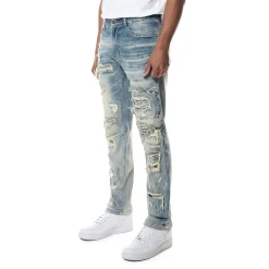 Distressed Rip & Repair Easy Slim Denim Jeans
