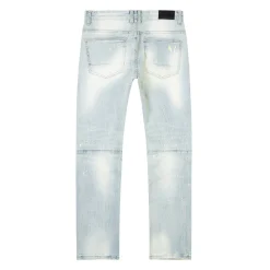 Distressed Rip & Repair Slim Tapered Denim Jeans