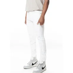 Distressed Rip & Repair Slim Tapered Denim Jeans
