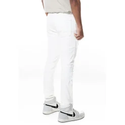 Distressed Rip & Repair Slim Tapered Denim Jeans