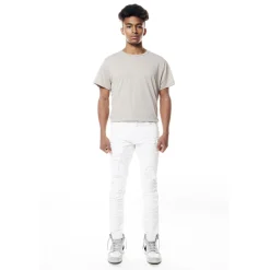 Distressed Rip & Repair Slim Tapered Denim Jeans