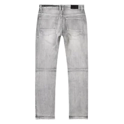 Distressed Rip & Repair Slim Tapered Denim Jeans