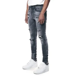 Distressed Rip & Repair Super Skinny Denim Jeans
