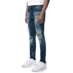 Distressed Rip & Repair Super Skinny Denim Jeans
