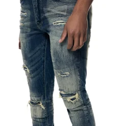 Distressed Rip & Repair Super Skinny Denim Jeans