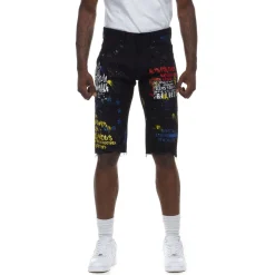 Doodle & Color Splatter Twill Shorts
