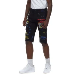 Doodle & Color Splatter Twill Shorts