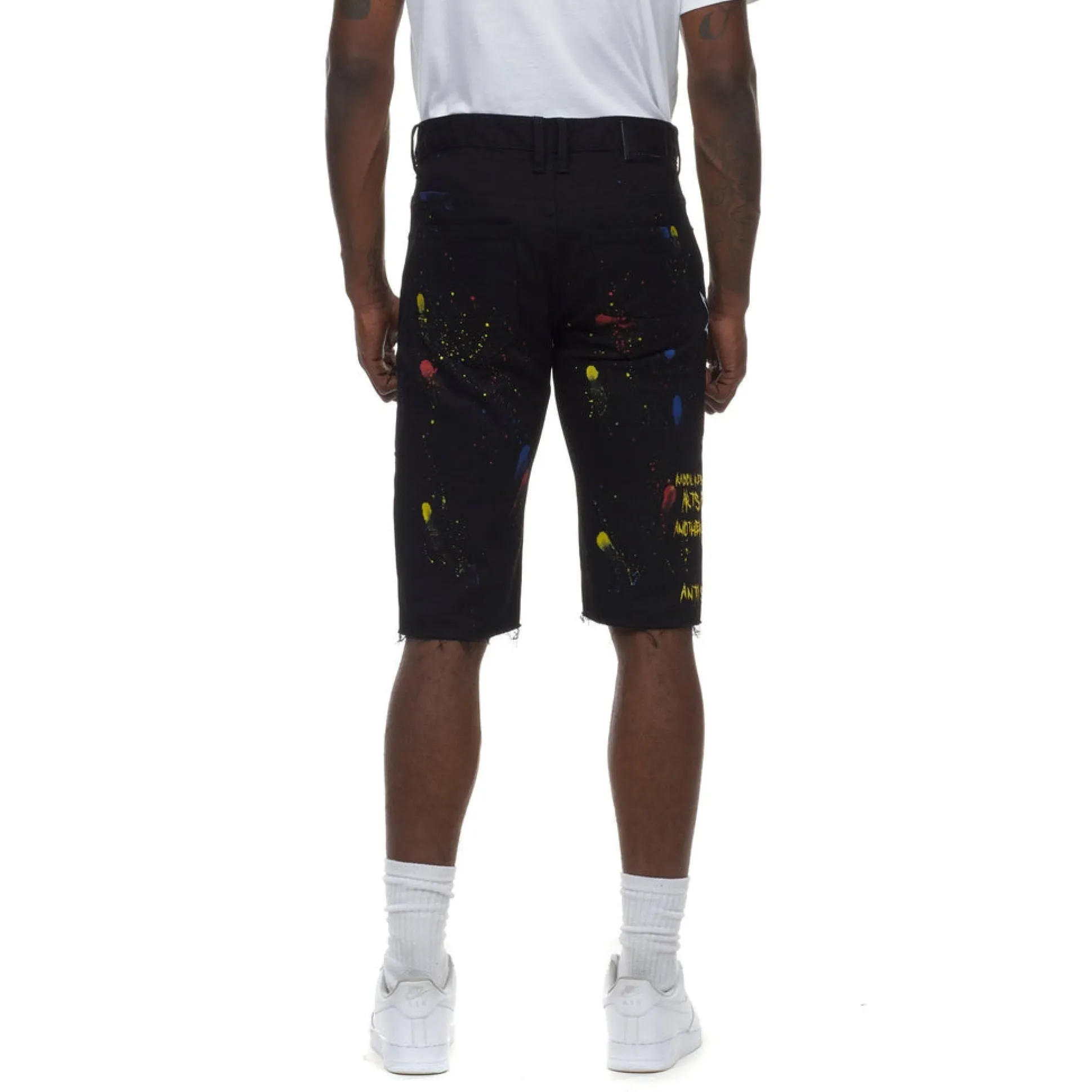 Doodle & Color Splatter Twill Shorts