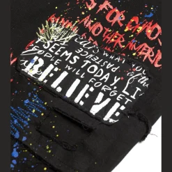 Doodle & Color Splatter Twill Shorts