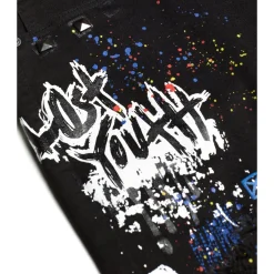 Doodle & Color Splatter Twill Shorts