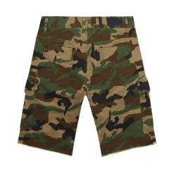 Garment Washed Twill Cargo Shorts