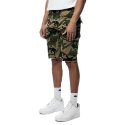 Garment Washed Twill Cargo Shorts