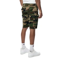 Garment Washed Twill Cargo Shorts