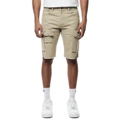Garment Washed Twill Cargo Shorts