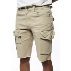 Garment Washed Twill Cargo Shorts