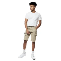 Garment Washed Twill Cargo Shorts