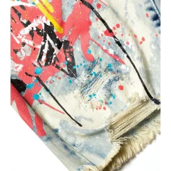 Graffiti Print Denim Shorts