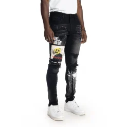 Graphic Patched Fashion Jeans