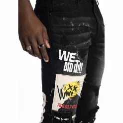 Graphic Patched Fashion Jeans