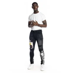 Graphic Patched Fashion Jeans