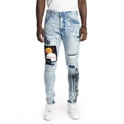 Graphic Patched Fashion Jeans