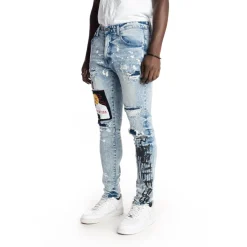 Graphic Patched Fashion Jeans