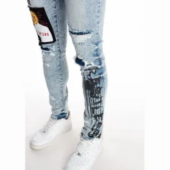 Graphic Patched Fashion Jeans