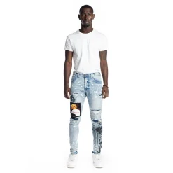 Graphic Patched Fashion Jeans