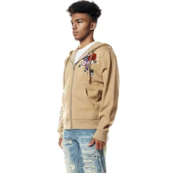 Graphic Zip Up Fleece Hoodie