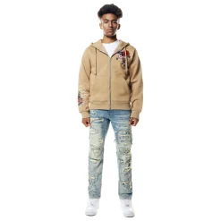 Graphic Zip Up Fleece Hoodie