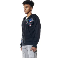 Graphic Zip Up Fleece Hoodie