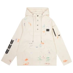 Hand Painted Utility Twill Anorak Jacket